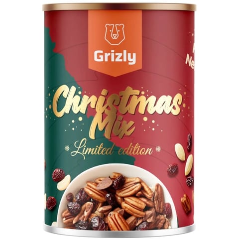 Grizly Vánoční mix 2026, dárková sada ořechů 400 g