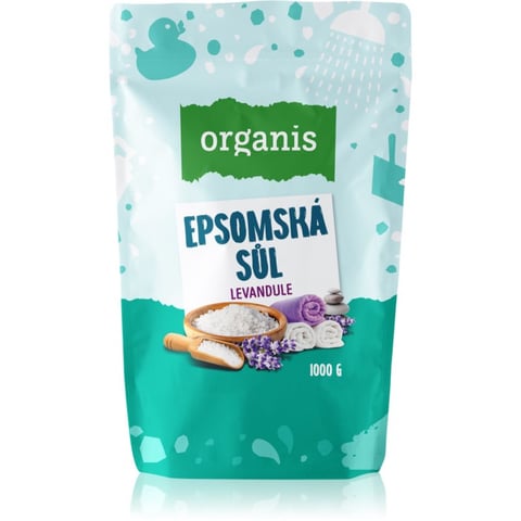 Organis Epsomská sůl Levandule sůl do koupele 1000 g