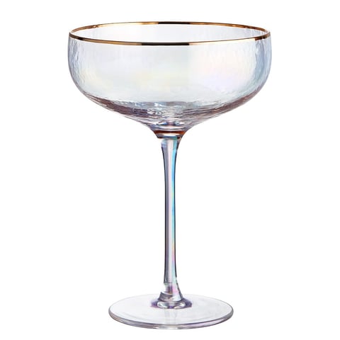 Sklenice na sekt Smeralda se zlatým okrajem 400 ml