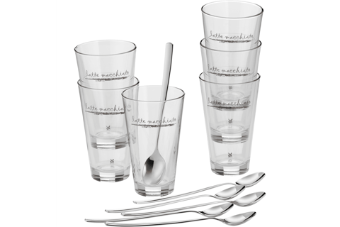 Set skleniček na Latte Macchiato WMF Clever & More 6 ks + lžičky 996269999