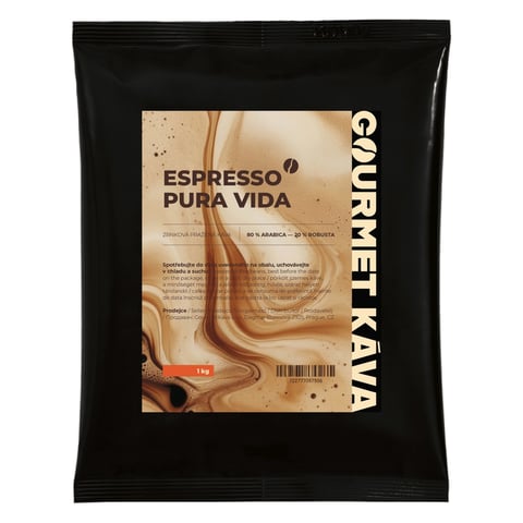 Espresso směs Pura Vida, zrnková káva