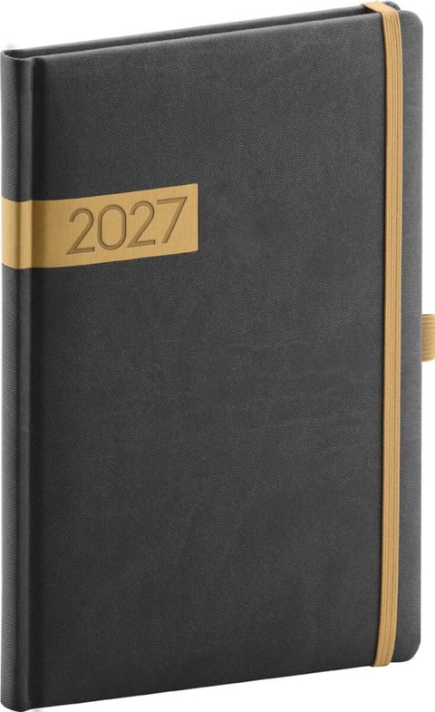 Diář 2027: Twill - černozlatý