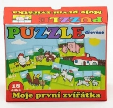 Dřevěné puzzle Moje první zvířátka, 18 dílků