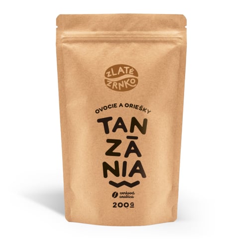 Káva Zlaté Zrnko – Tanzanie – „Ovoce a Oříšky“ 200 g